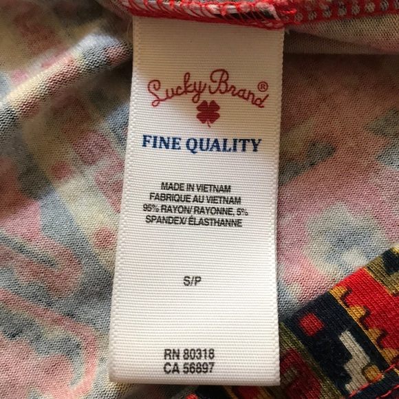 Lucky Brand Summer Nights Jordana Boho Midi Dress Geo Geometric Print Striped - Picture 9 of 9